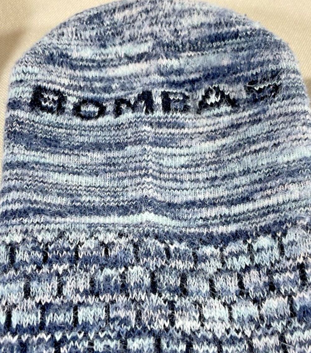 3 Pairs Bombas Grippers Blue Space Dye Calf Socks Size Large (9 - 11) Comfy Cozy